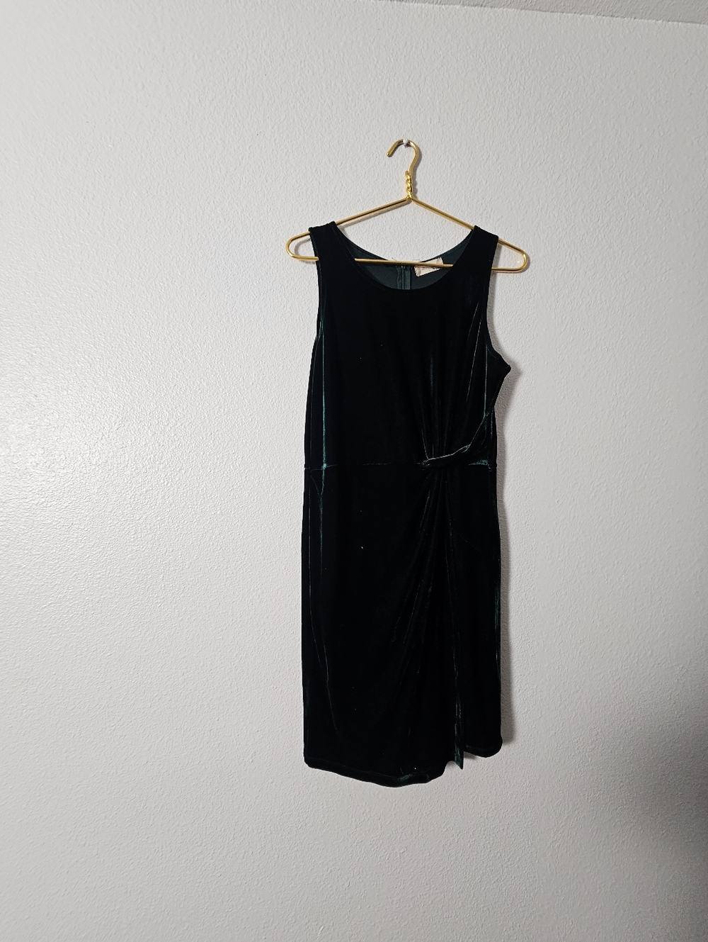 Altard State Sleeveless Dark Green Velvet Knot-Detail Dress Sz L